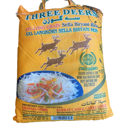 Three Deers XXL Sella Long Grain Rice 20x1kg