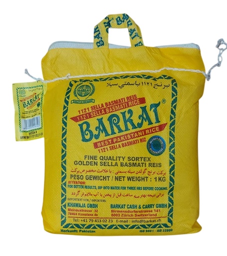BARKAT 1121 Sella Basmati Rice 20x1Kg