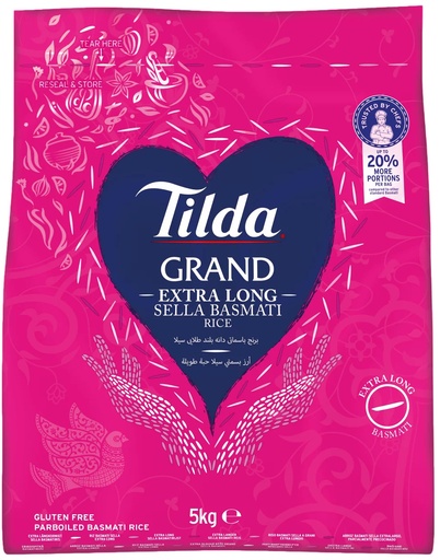 Tilda Grand Extra Long Sella Basmati Rice 5KG